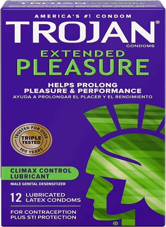 Trojan Extended Pleasure Climax Control Lubricated Premium Latex Condoms 12.0 ea. (Quantity of 3) - Image 1
